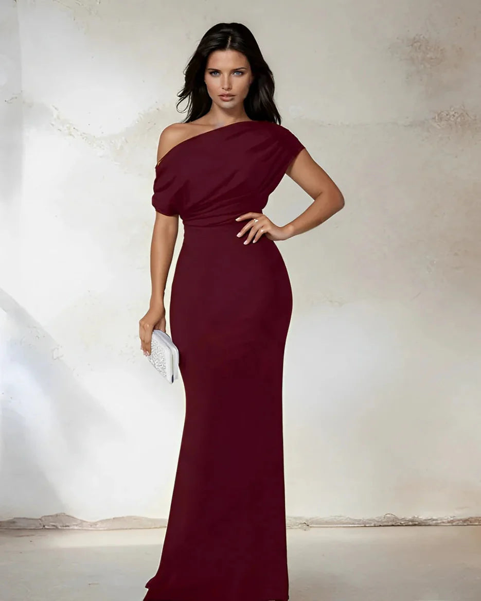 Liora | Emerald Off-Shoulder Bodycon Maxi