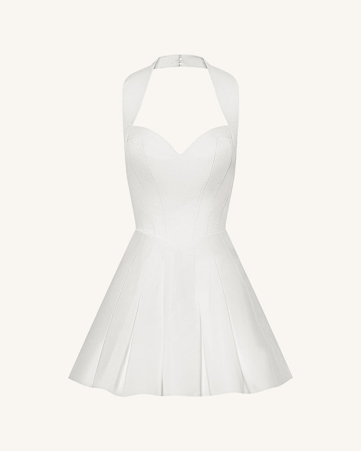 Isabella | Pleated Bustier Halter Mini Dress