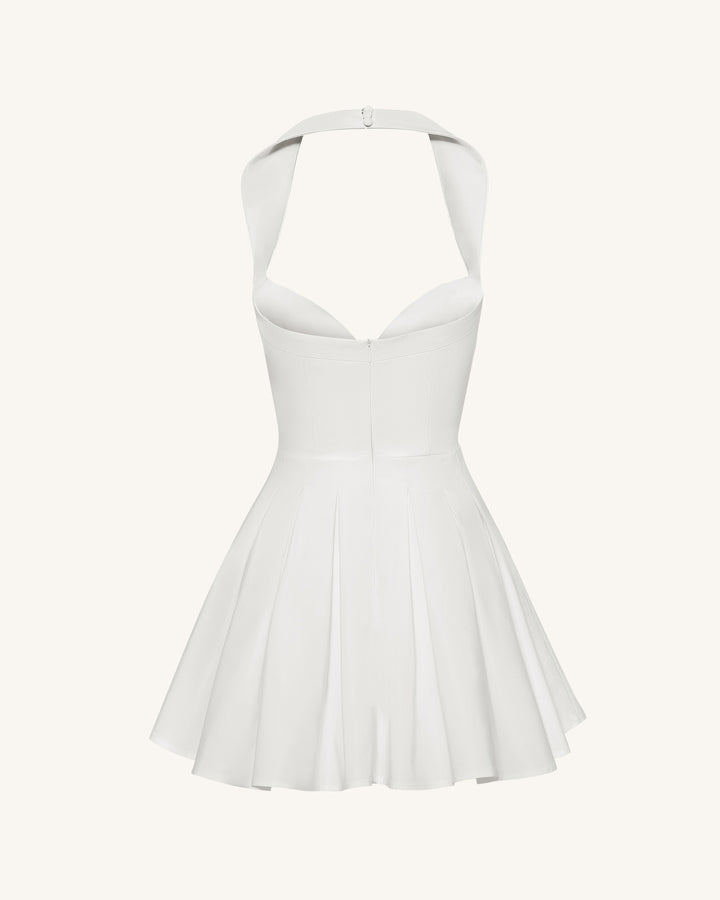 Isabella | Pleated Bustier Halter Mini Dress