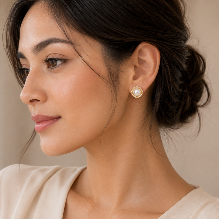Leonora | Pearl Stud Earrings Set