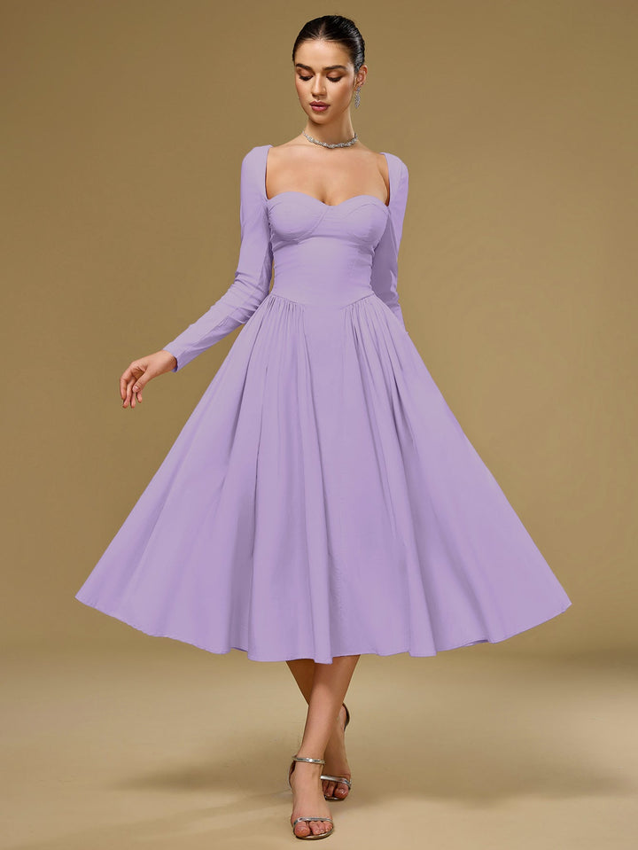 Aria | Long Sleeve Tie Back A-Line Dress