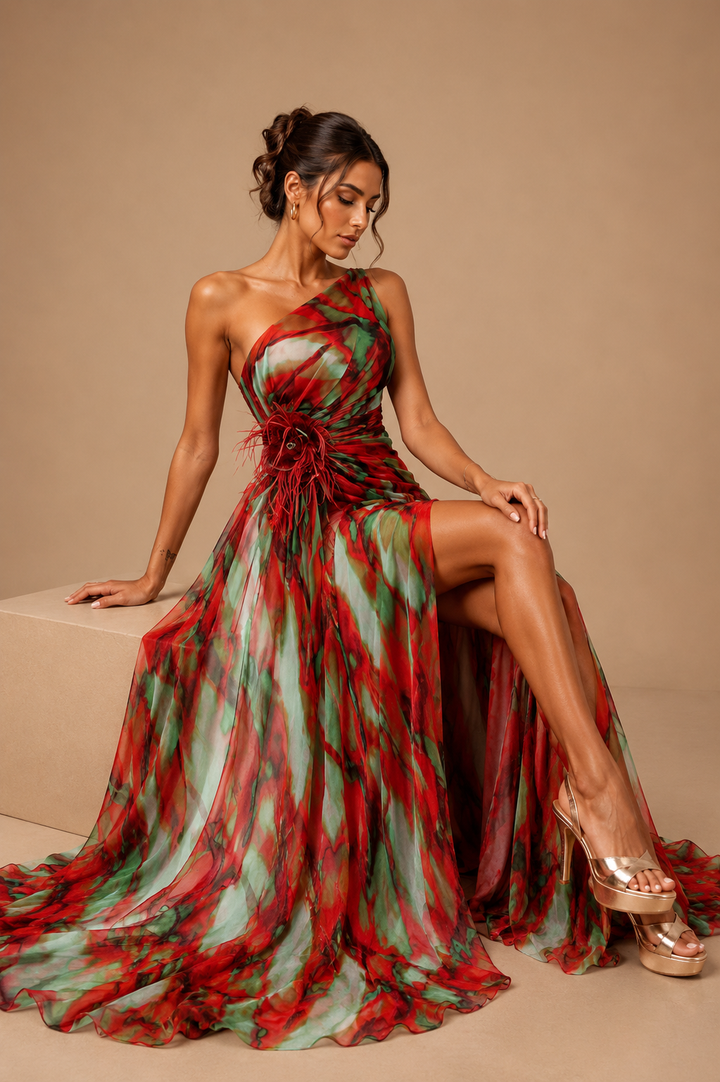 Lorna | Vibrant Draped Gown