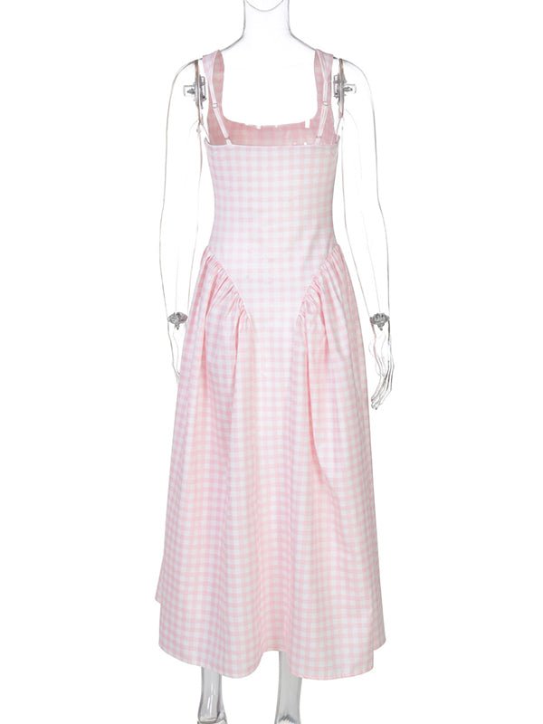 Chloe | Plaid Tank A-Line Maternity Maxi Dress