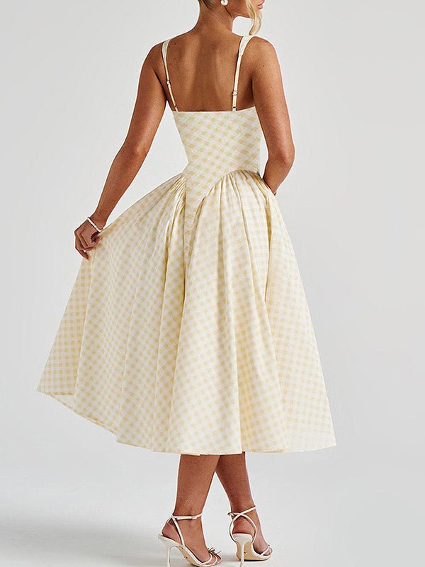 Chloe | Plaid Tank A-Line Maternity Maxi Dress