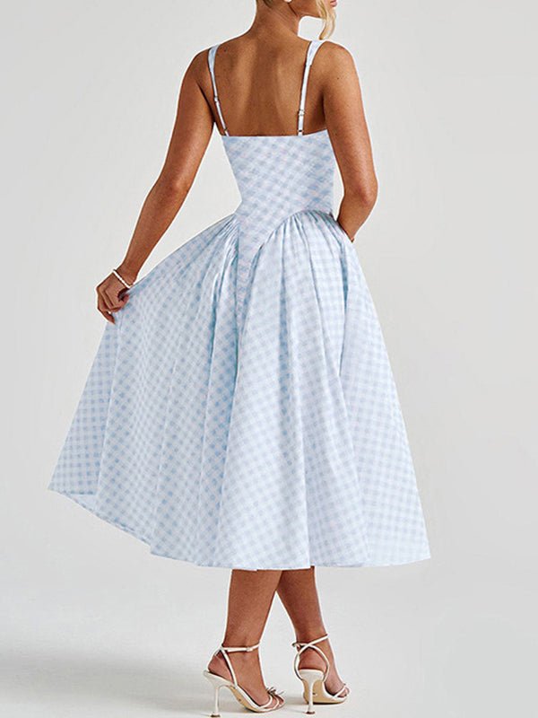 Chloe | Plaid Tank A-Line Maternity Maxi Dress