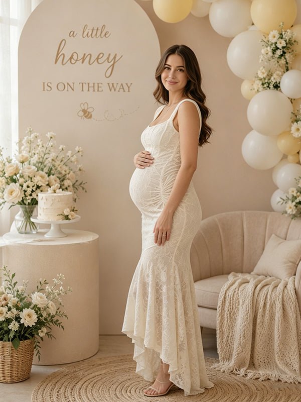 Imogen | Ruched Lace Mermaid Maternity Dress