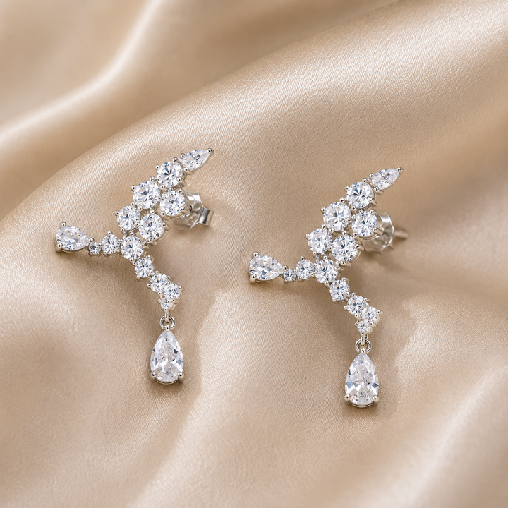 Madrigal | Cubic Zirconia Cluster Teardrop Earrings