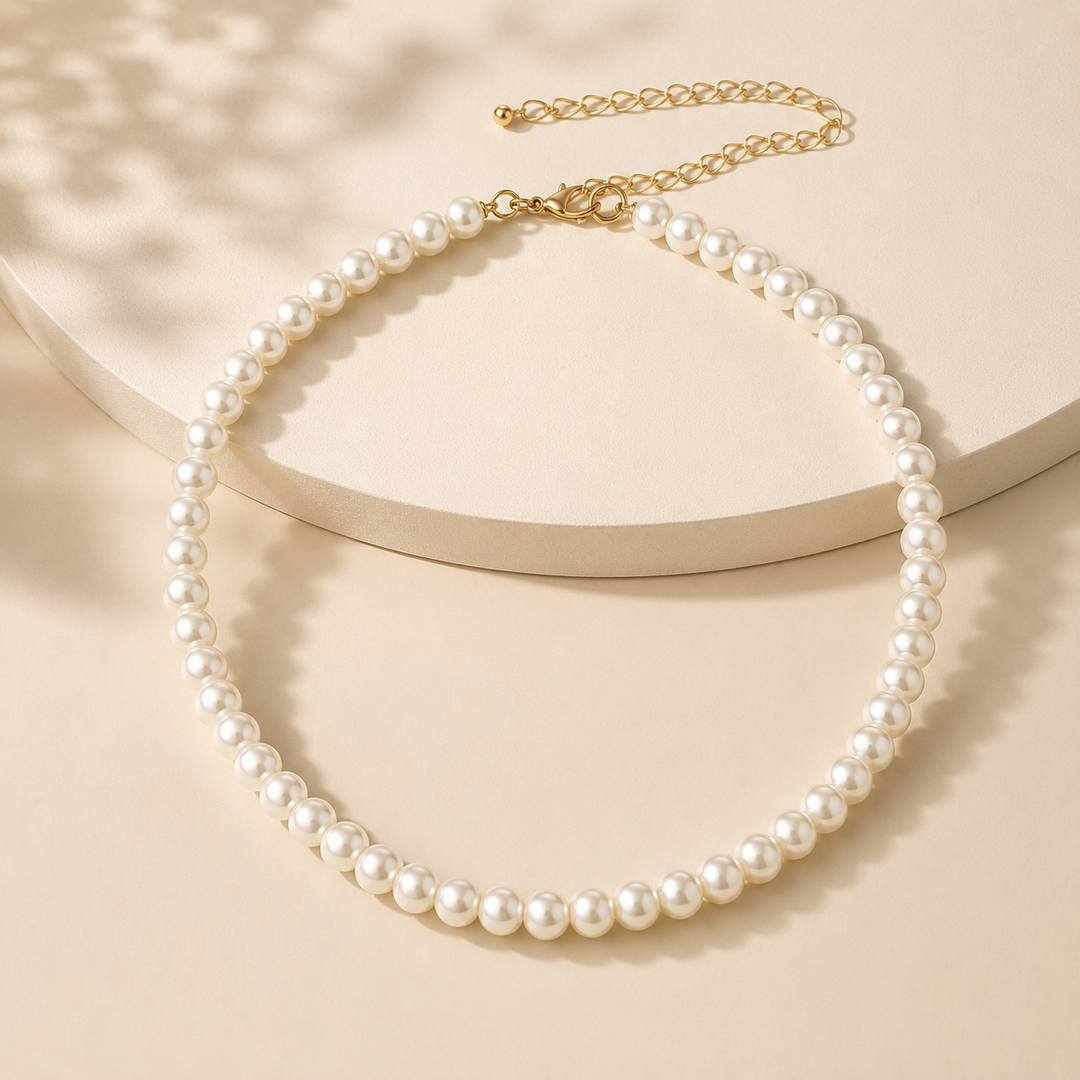 Margot | Classic Faux Pearl Choker Necklace