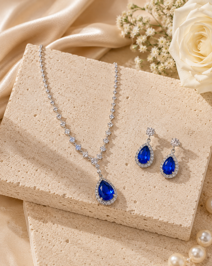 Nicolette | Teardrop Rhinestone Jewelry Set
