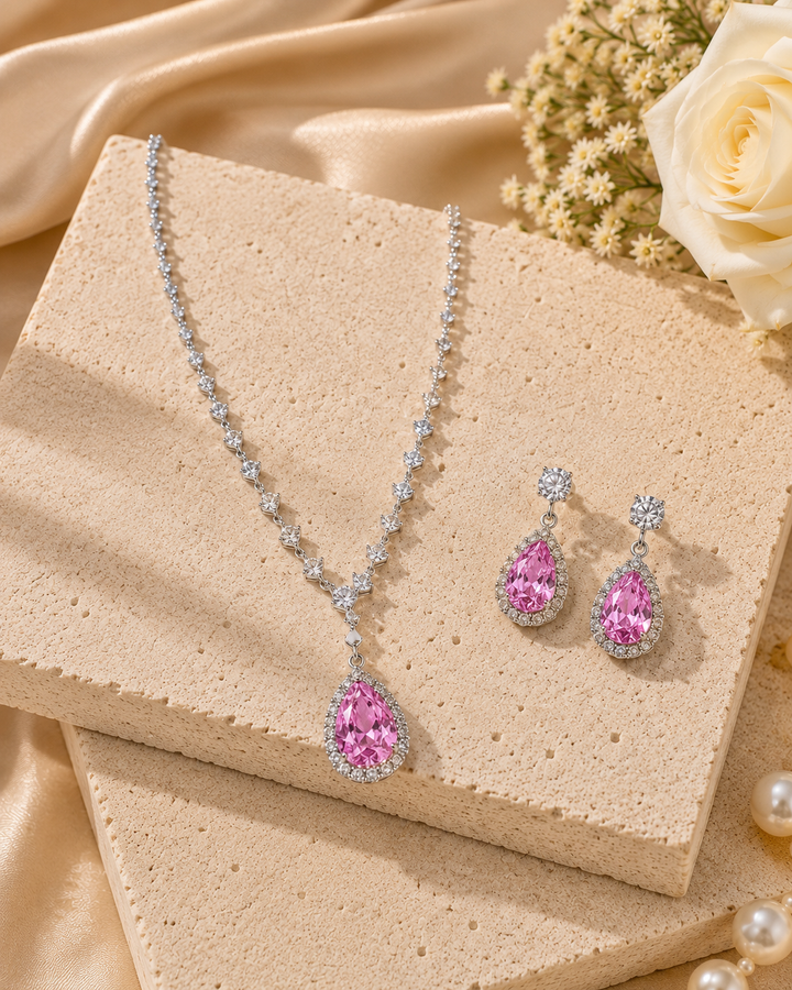 Nicolette | Teardrop Rhinestone Jewelry Set