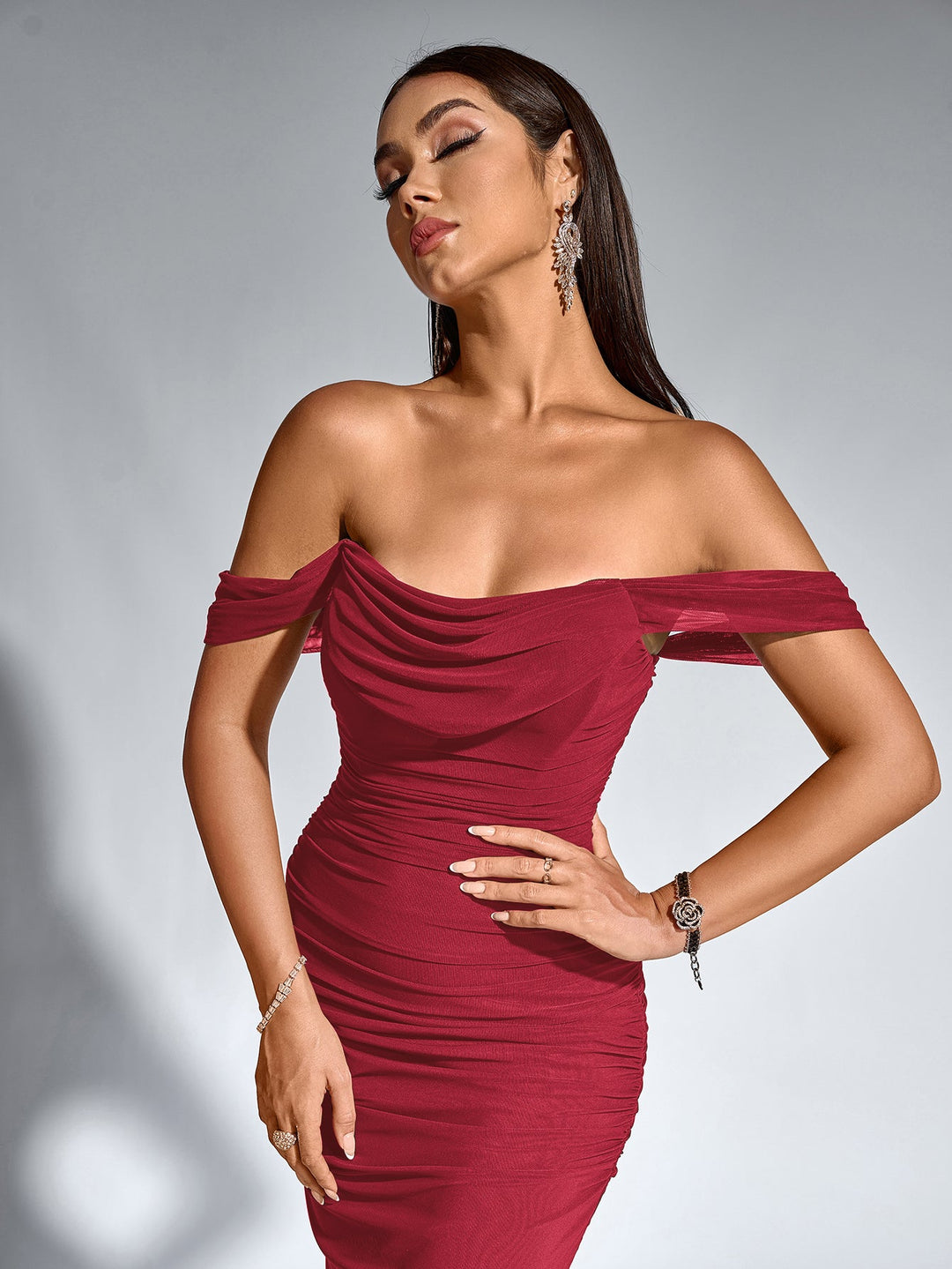 Valentina | Off-Shoulder Ruched Bodycon Dress