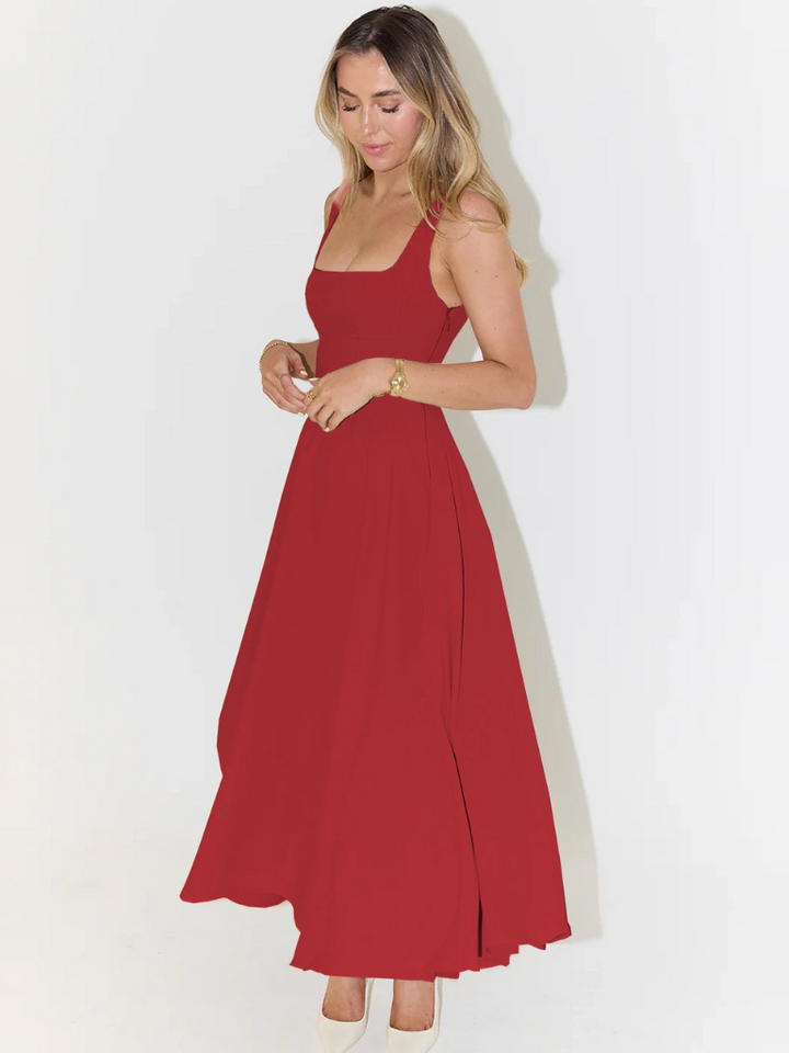 Elegant Midi Dress with Romantic Line