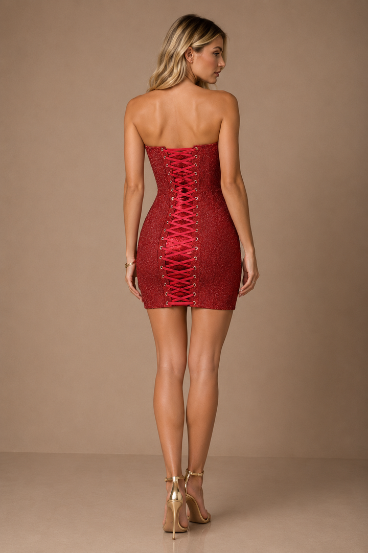 Rylie | Glittering Strapless Dress
