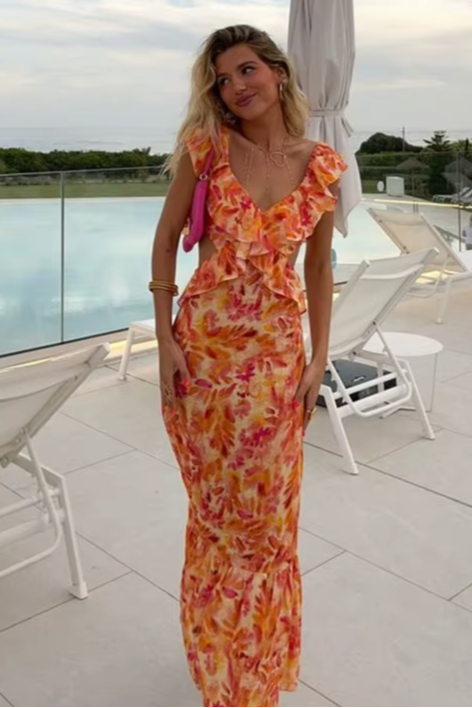 Ember | Floral Ruffle Dress