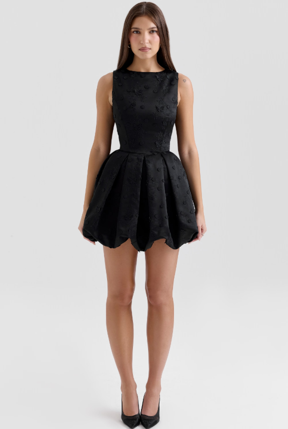 Lottie | Black Balloon Dress