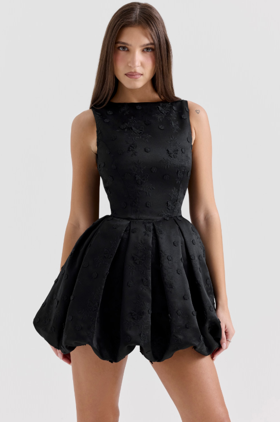 Lottie | Black Balloon Dress