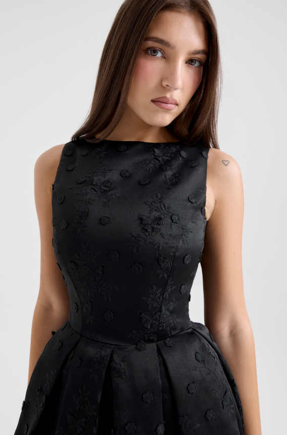 Lottie | Black Balloon Dress