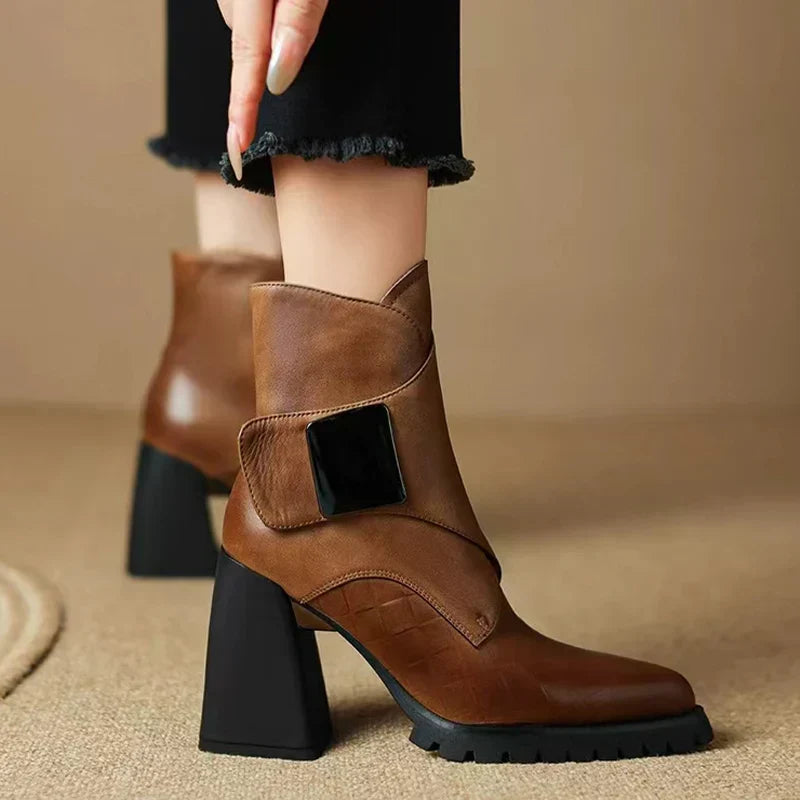 Macie | Retro Leather Boots