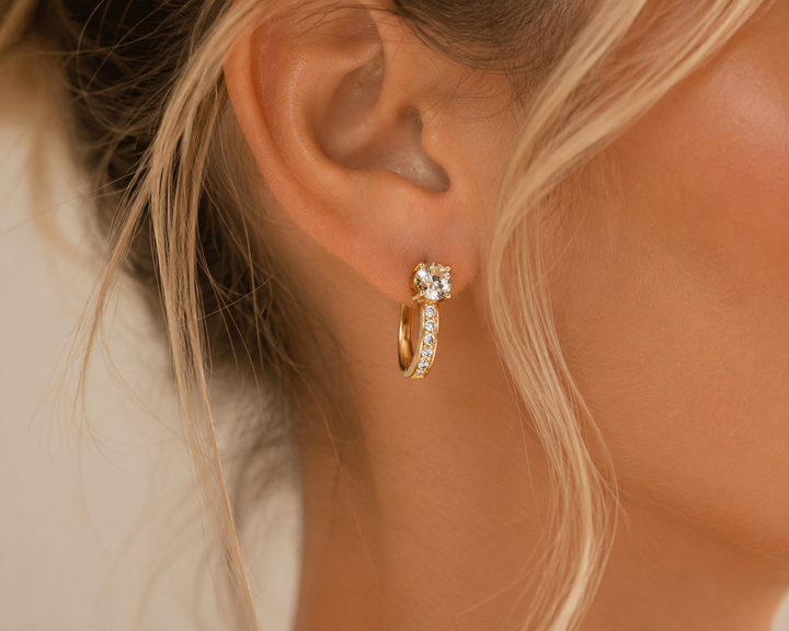 Selwynne | Dazzling Solitaire Hoop Earrings