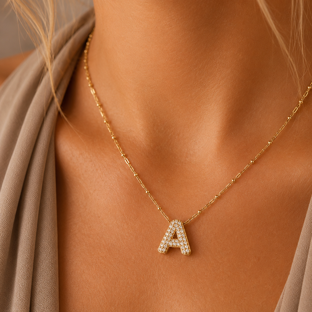 Urith | Gold Letter Pendant Necklace