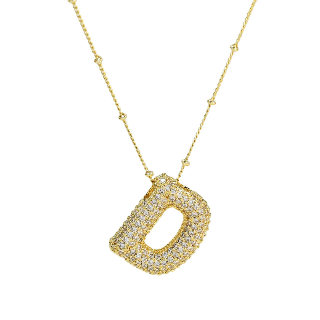 Saskia | Diamond Bubble Letter Necklace