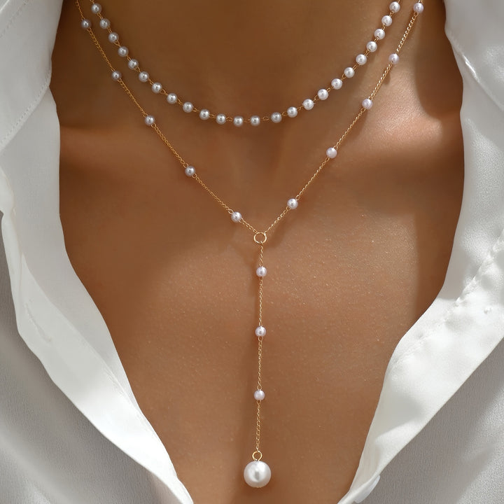 Magnolia | Double Layer Y-Lariat Necklace