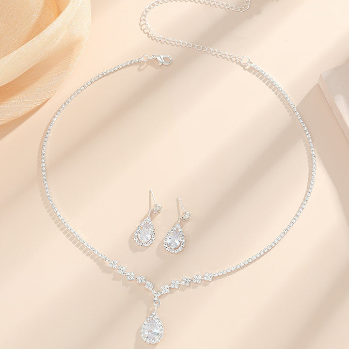 Nicolette | Teardrop Rhinestone Jewelry Set