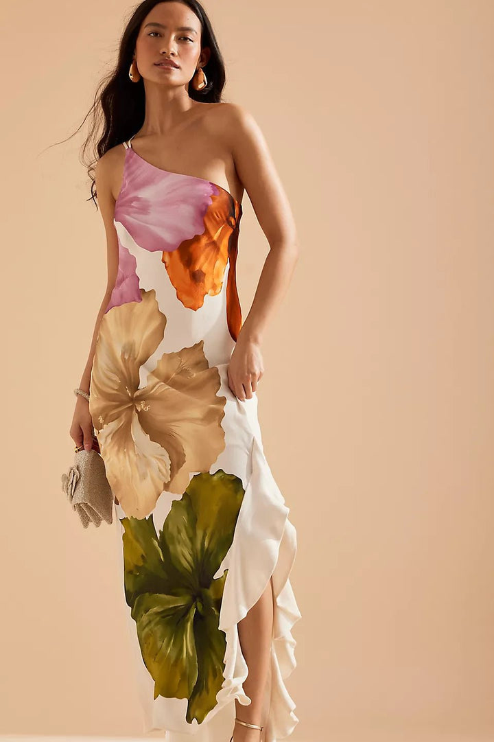 Abby | One Shoulder Floral Dress in first_variant_option1 | Elegant Women&