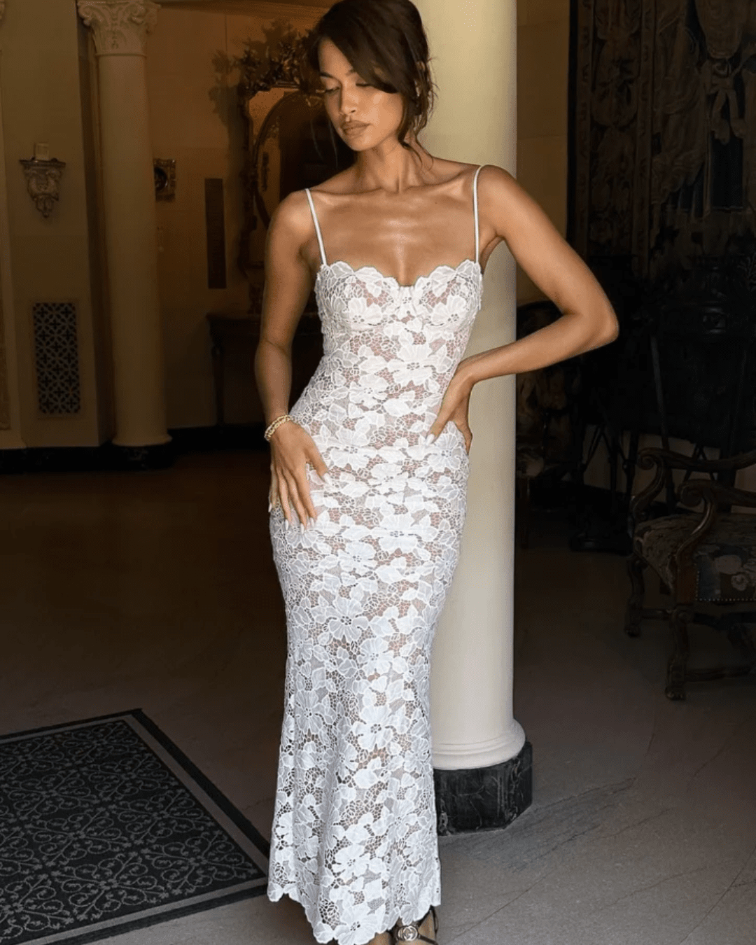 Aderyn | Lace Silhouette Dress in first_variant_option1 | Elegant Women&