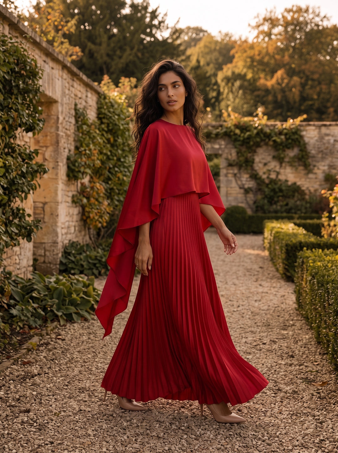 Adrienne – Red, outdoor, wedding guest