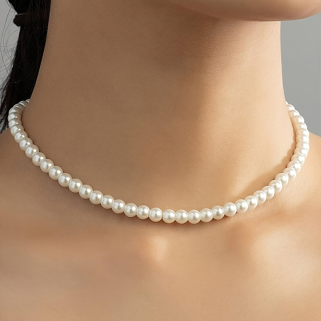 Margot | Classic Faux Pearl Choker Necklace