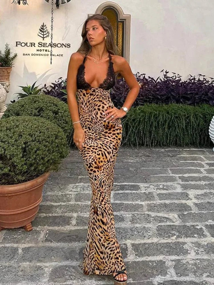 Aila | Leopard Maxi Dress in first_variant_option1 | Elegant Women&