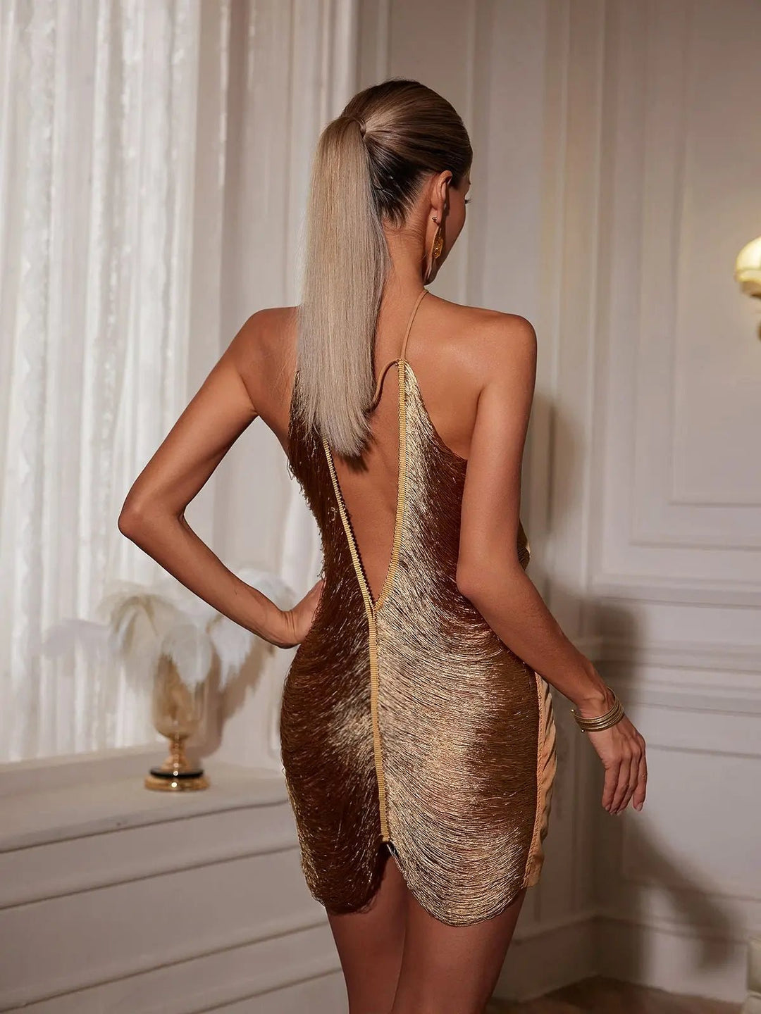Ailani | Glamorous Fringe Dress in first_variant_option1 | Elegant Women&