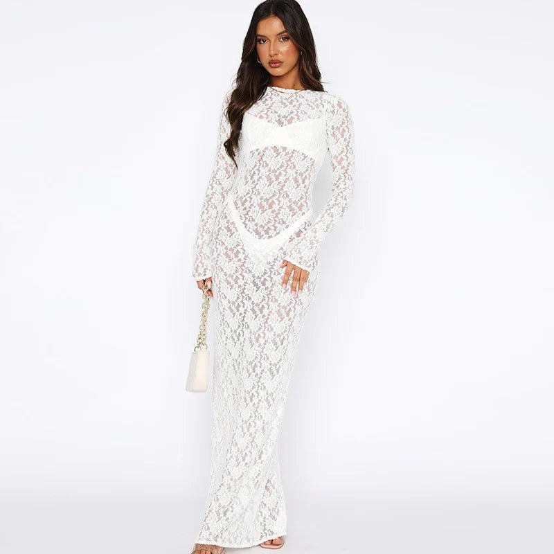 Aleah | Lace Maxi Dress in first_variant_option1 | Elegant Women&