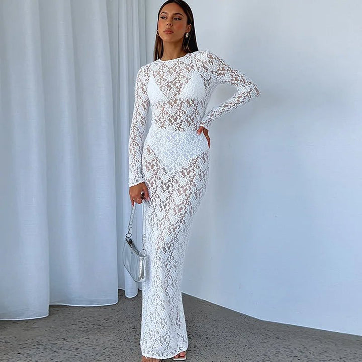 Aleah | Lace Maxi Dress in first_variant_option1 | Elegant Women&