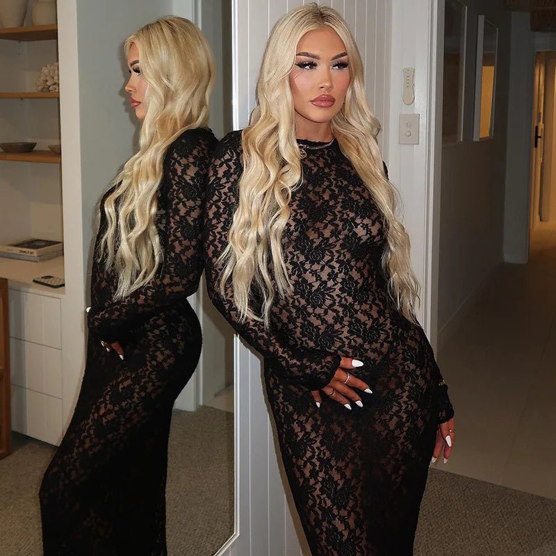 Aleah | Lace Maxi Dress in first_variant_option1 | Elegant Women&