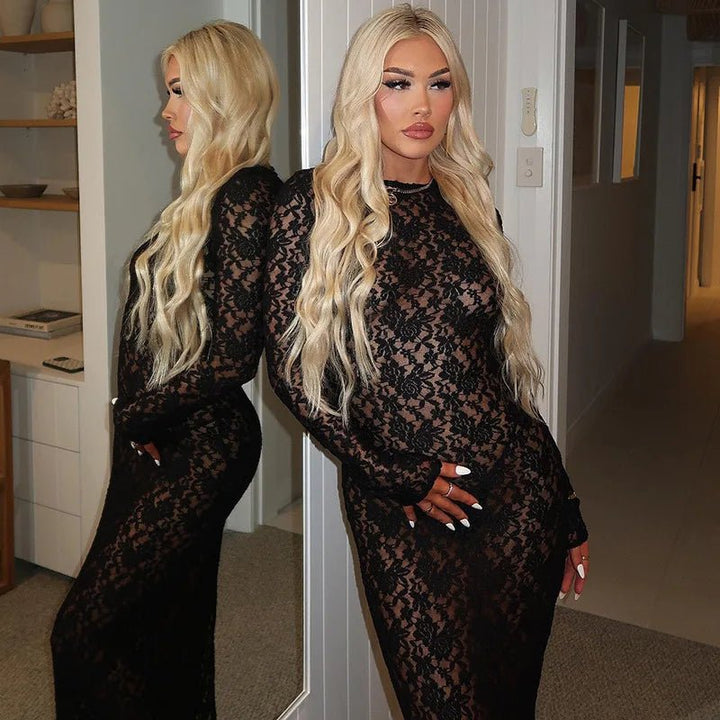 Aleah | Lace Maxi Dress in first_variant_option1 | Elegant Women&