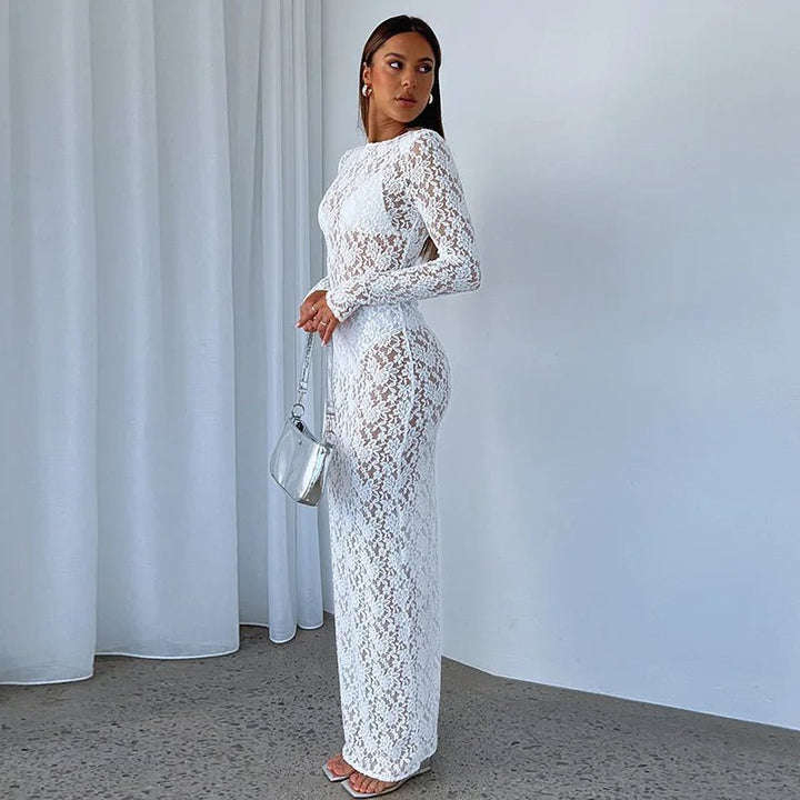 Aleah | Lace Maxi Dress in first_variant_option1 | Elegant Women&
