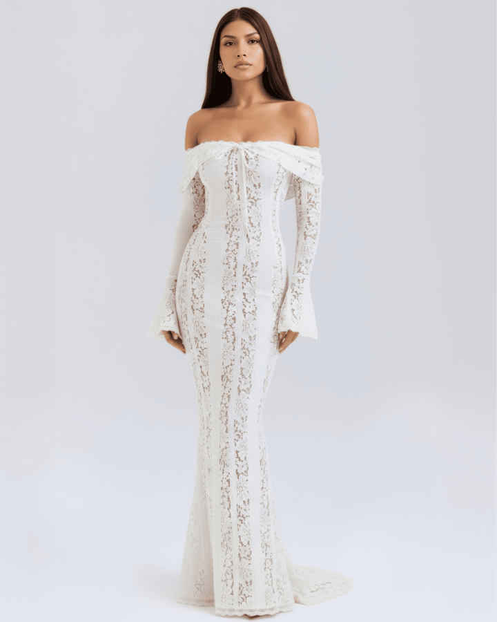 Alexandra | Off - Shoulder Maxi Dress in first_variant_option1 | Elegant Women&