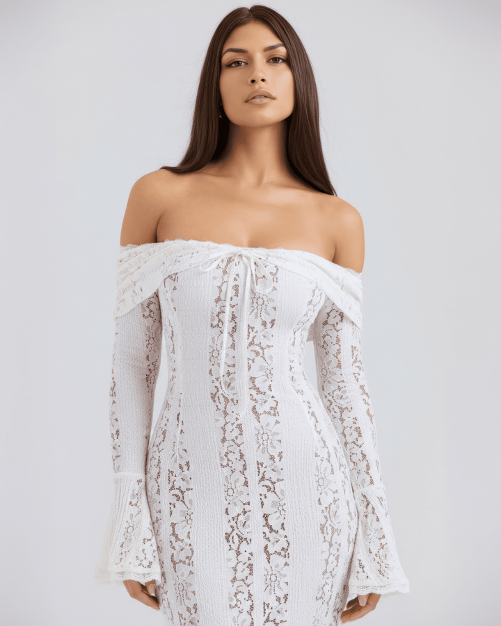 Alexandra | Off - Shoulder Maxi Dress in first_variant_option1 | Elegant Women&