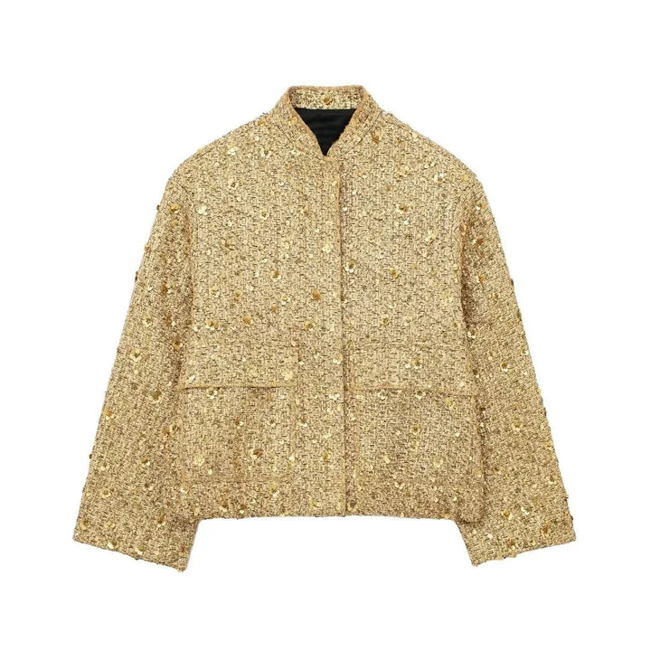 Allison | Golden Sequin Jacket in first_variant_option1 | Elegant Women&