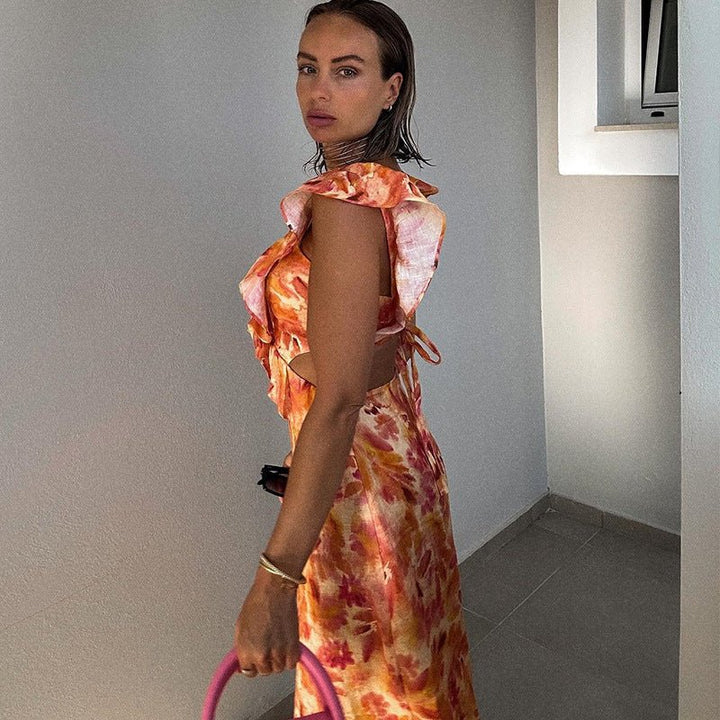 Amabel | Vibrant Ruffled Sundress in first_variant_option1 | Elegant Women&