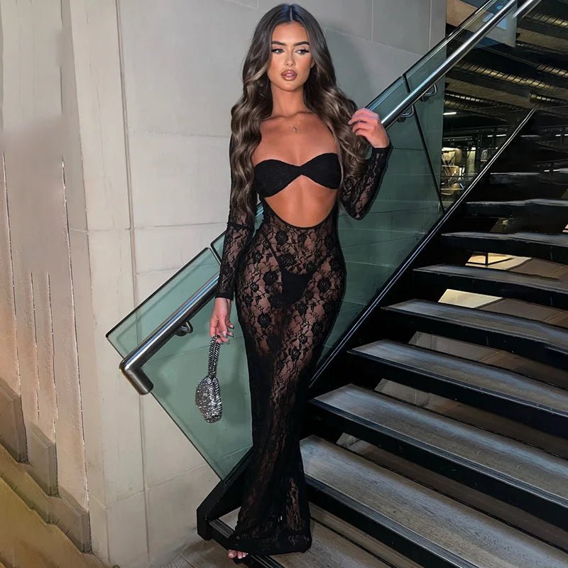Amari | Lace Bodycon Dress in first_variant_option1 | Elegant Women's Dress - Maeve The Label