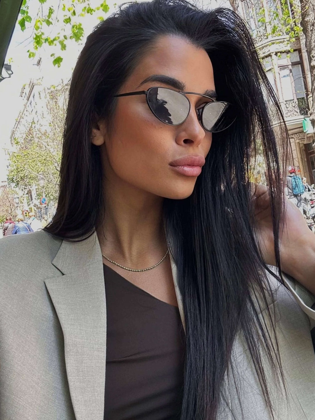 Ardith | Sleek Cat - Eye Sunglasses in first_variant_option1 | Elegant Women&