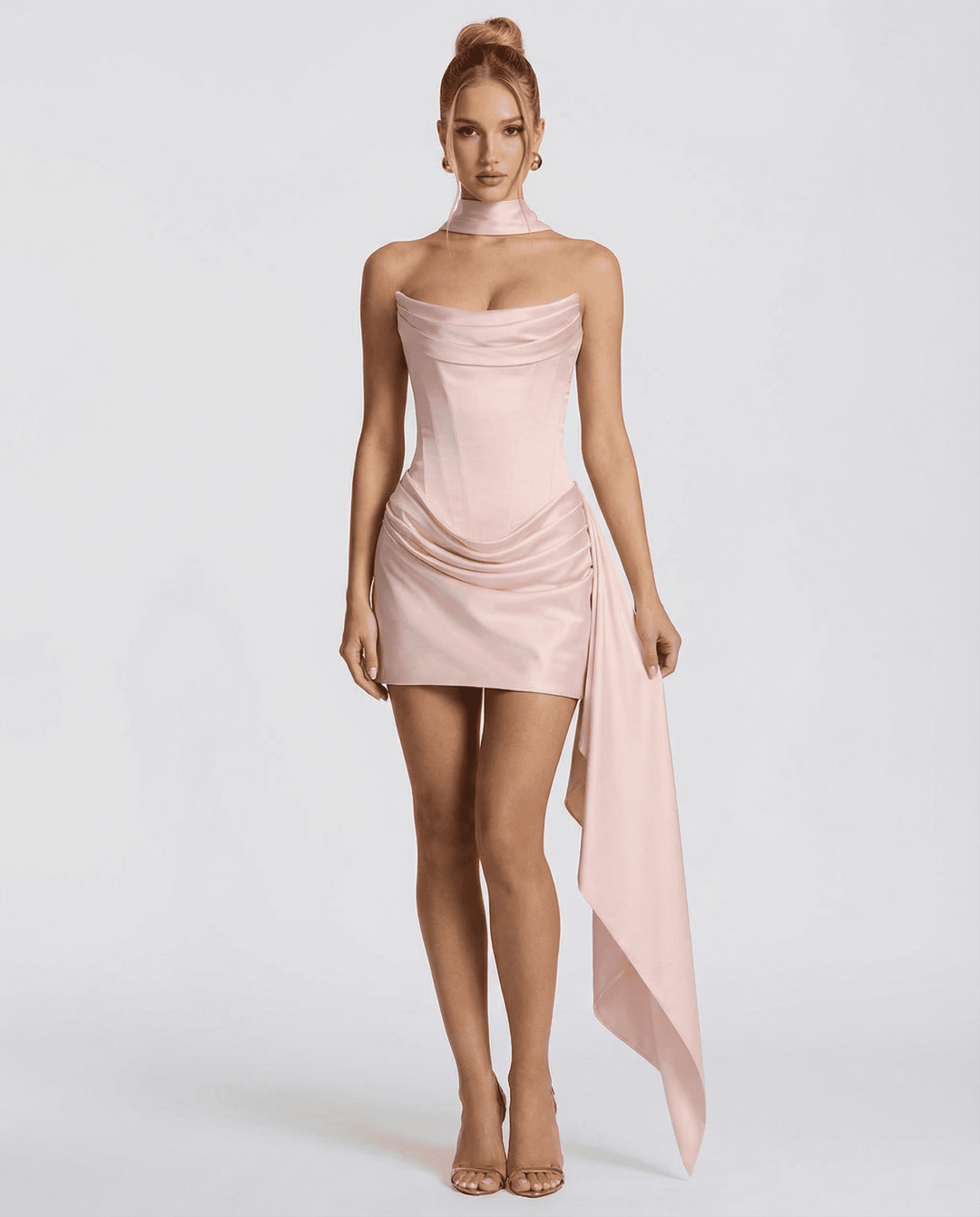 Aria | Blush Hour Mini Dress in Soft Pink in first_variant_option1 | Elegant Women's Dress - Maeve The Label