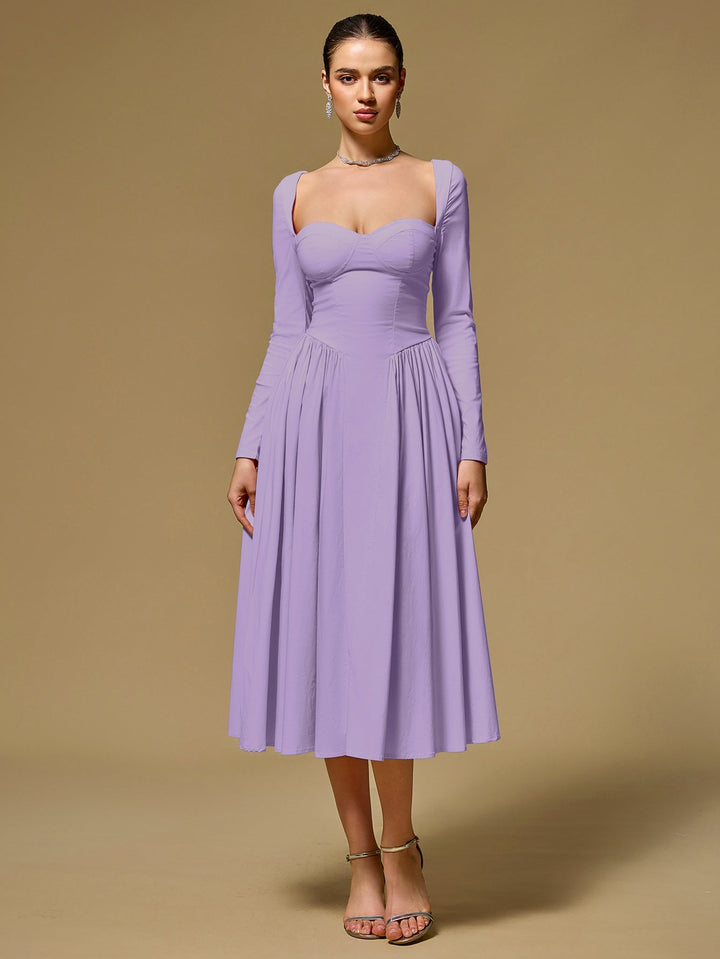 Aria | Long Sleeve Tie Back A - Line Dress in first_variant_option1 | Elegant Women&