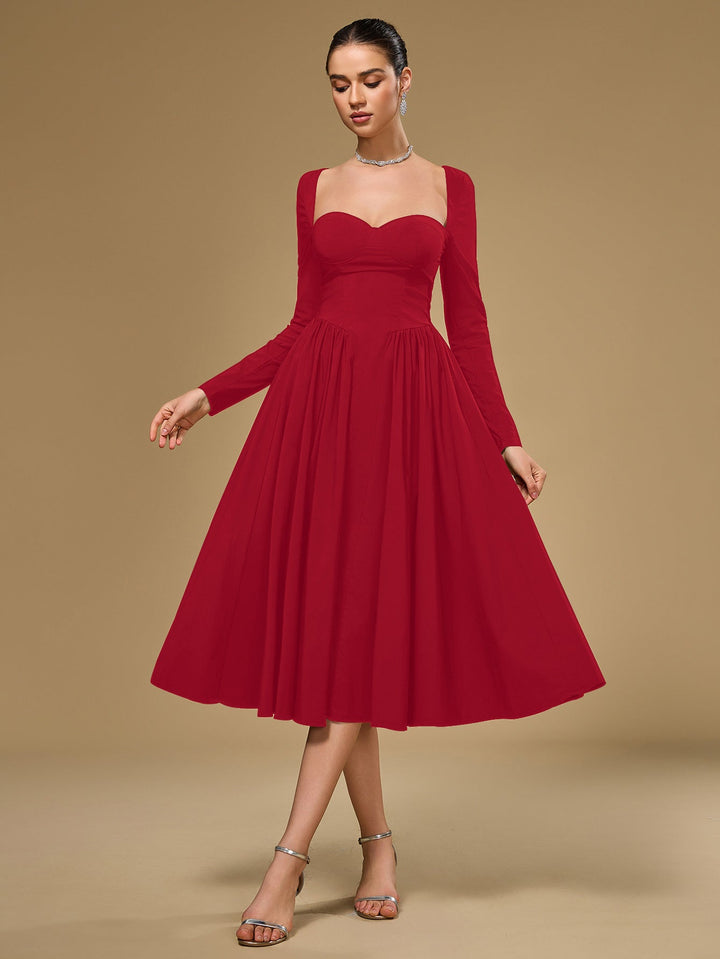 Aria | Long Sleeve Tie Back A - Line Dress in first_variant_option1 | Elegant Women&