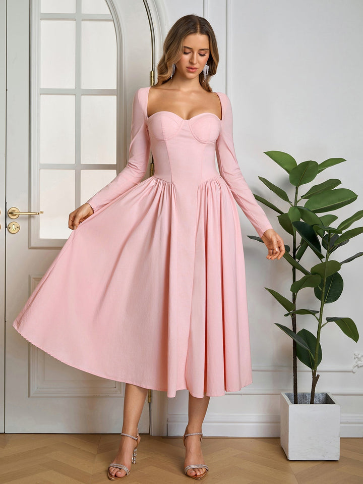 Aria | Long Sleeve Tie Back A - Line Dress in first_variant_option1 | Elegant Women&