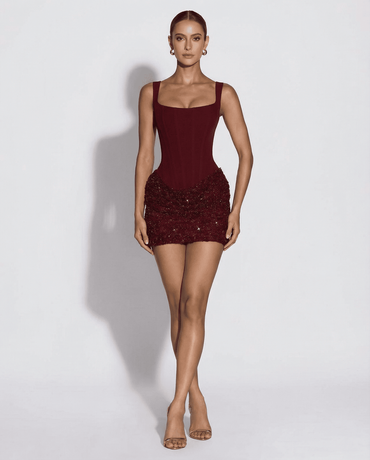 Aria | Sparkle Hourglass Mini Dress in first_variant_option1 | Elegant Women&