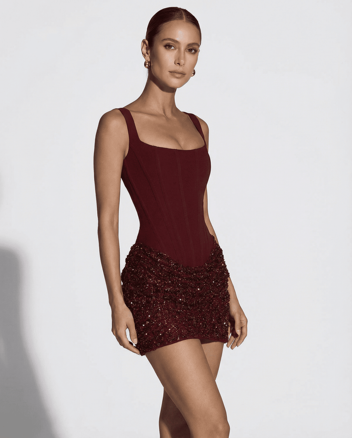 Aria | Sparkle Hourglass Mini Dress in first_variant_option1 | Elegant Women&